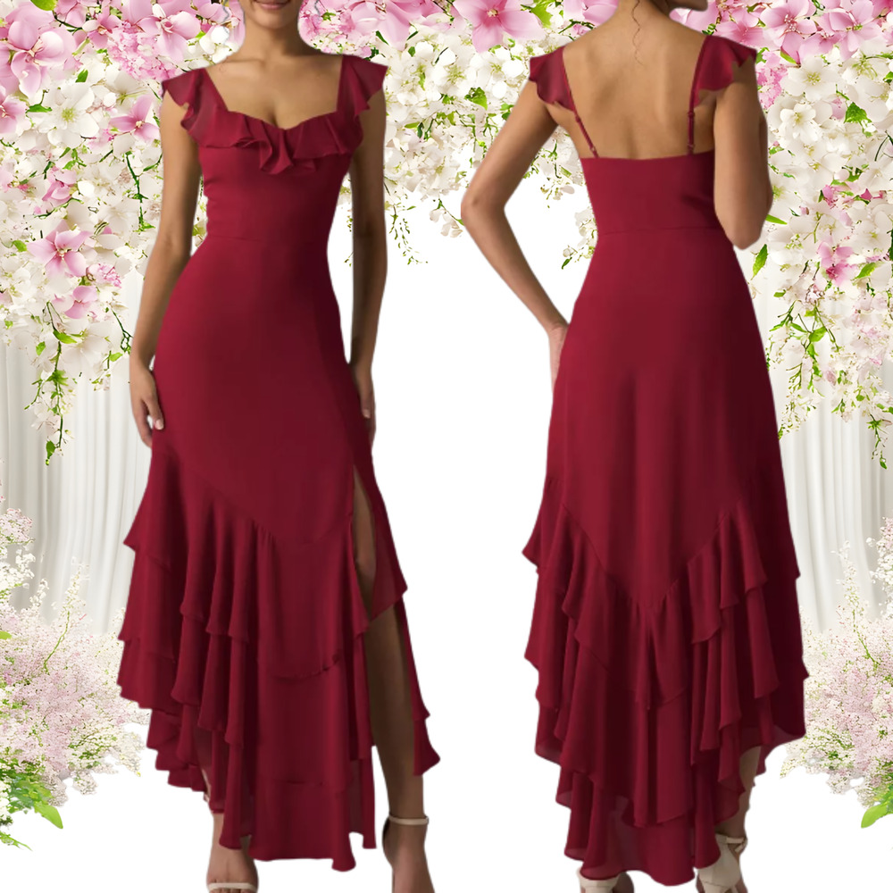 AW BRIDAL 2 XS jester red  Anaya formal bridesmaid guest midi dress NEW B49